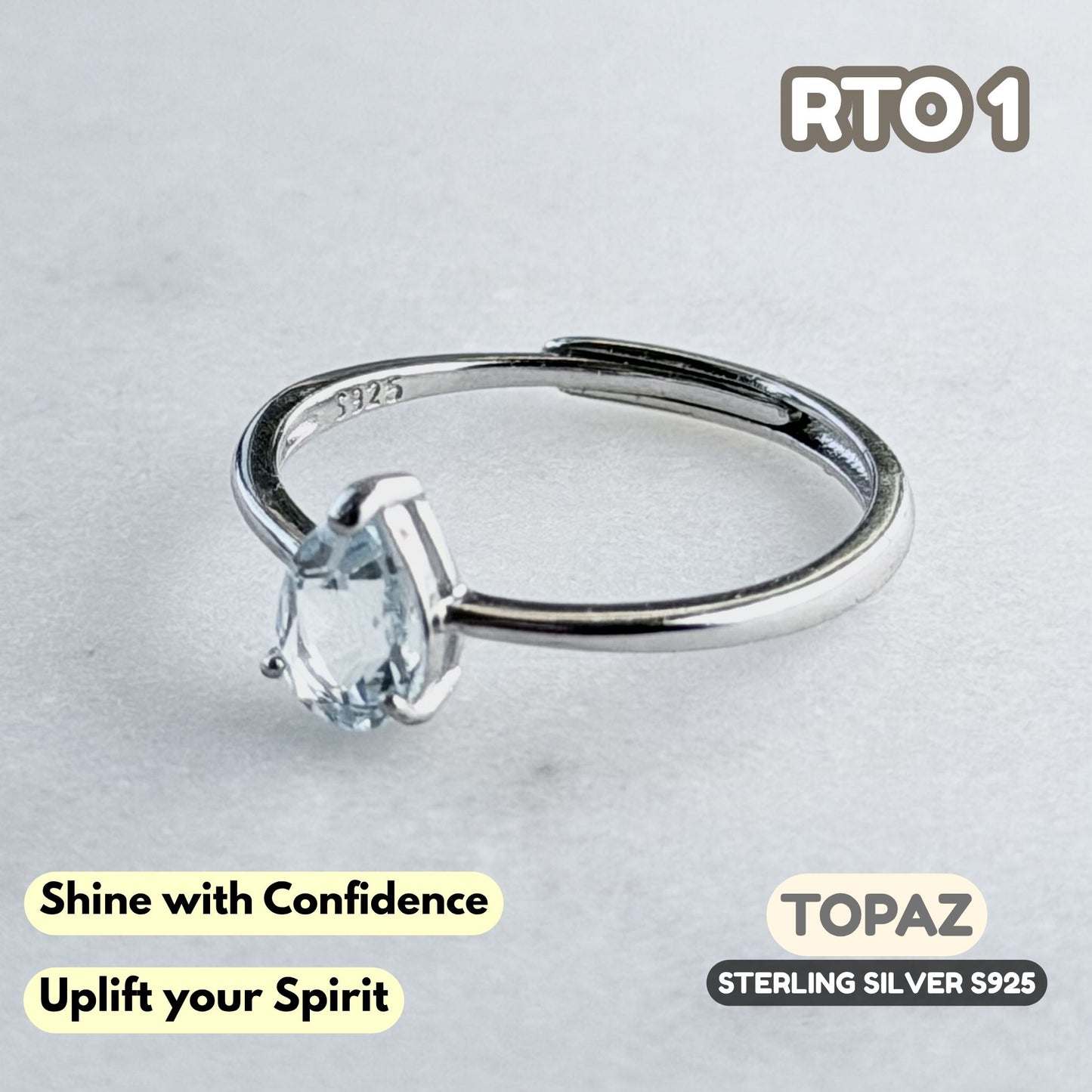 Topaz Ring on Sterling Silver S925 | RTO1