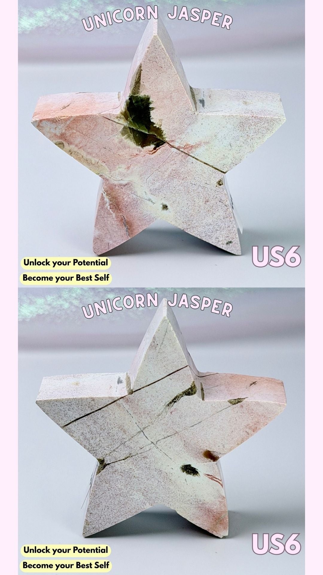 Unicorn Jasper Star Carving | Choose your Own