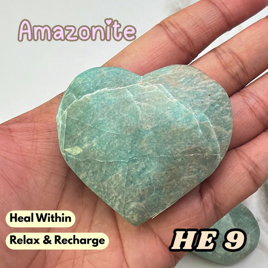 Amazonite Heart Crystal Carving | He9
