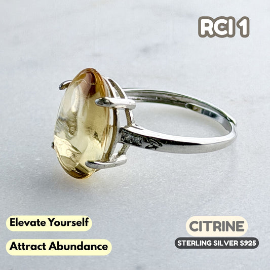 Citrine Ring on Sterling Silver S925 | RCI1