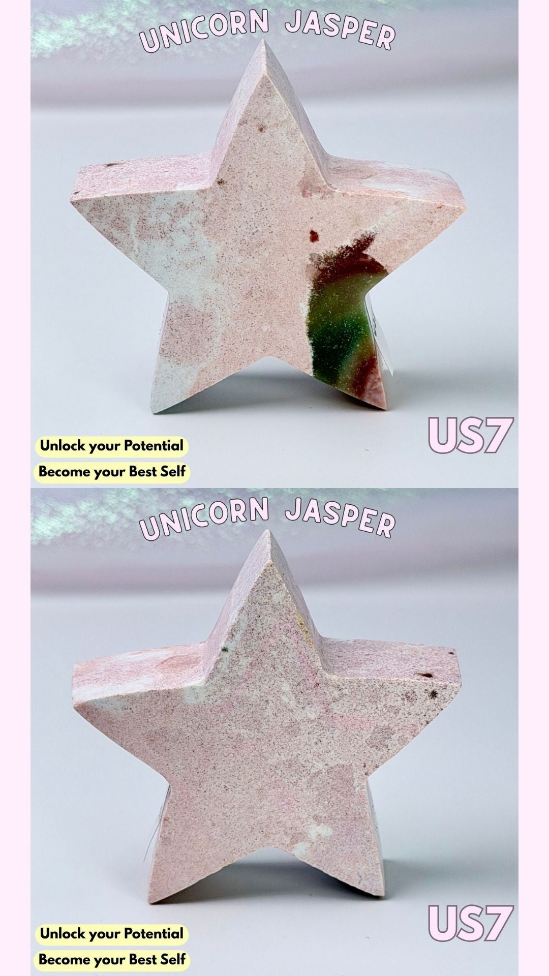 Unicorn Jasper Star Carving | Choose your Own