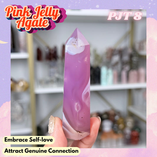 Pink Jelly Agate Tower (Color-Enhanced Crystal) | PJT8