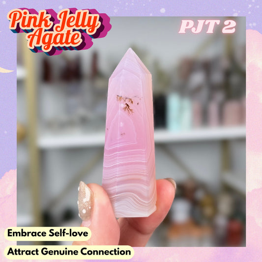 Pink Jelly Agate Tower (Color-Enhanced Crystal) | PJT2