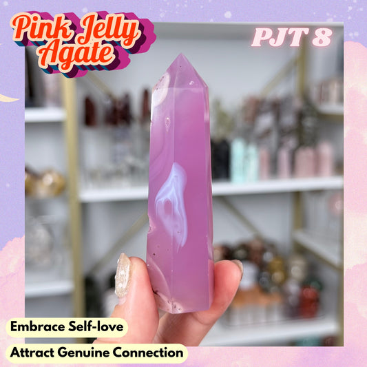 Pink Jelly Agate Tower (Color-Enhanced Crystal) | PJT8