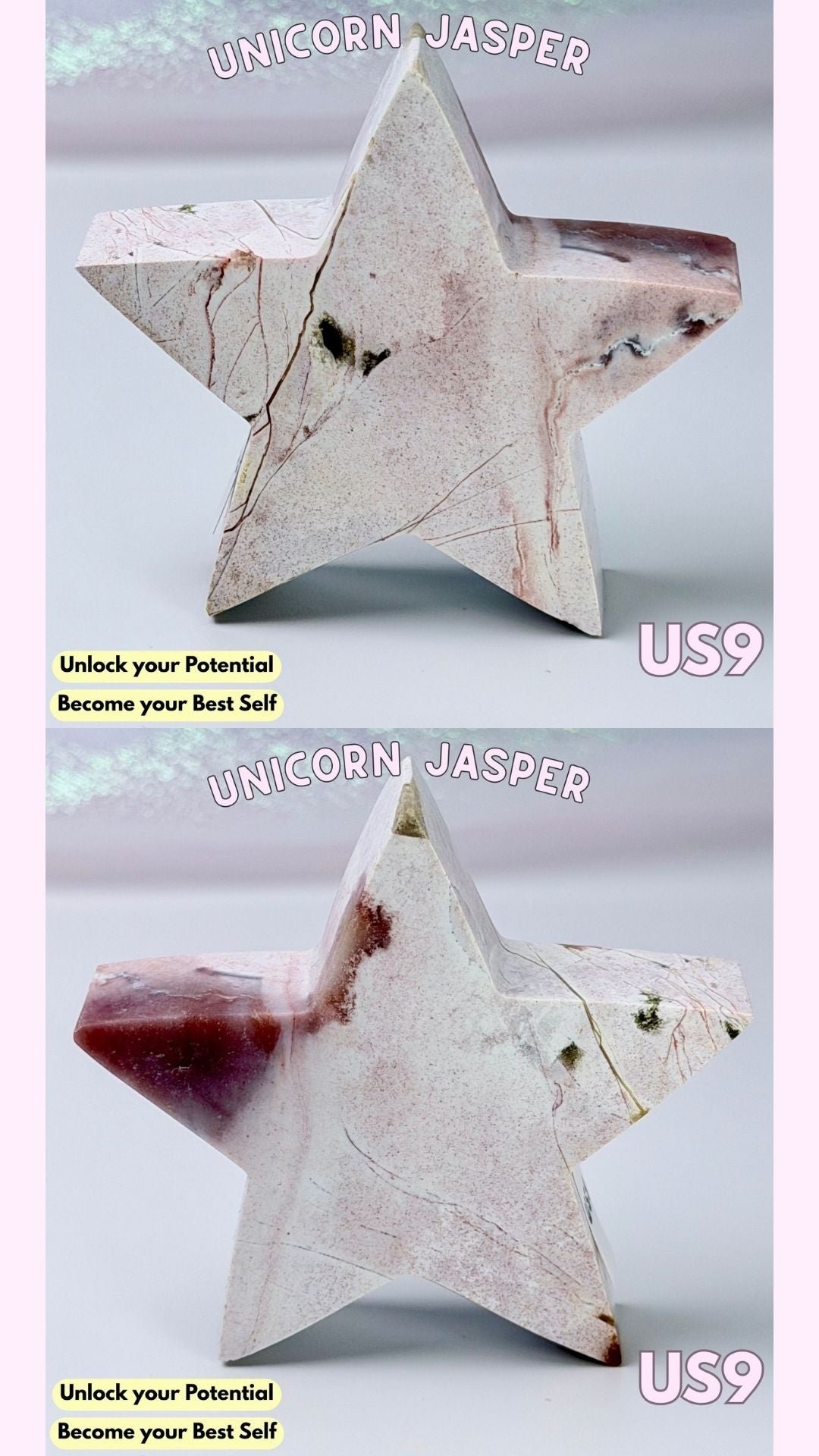 Unicorn Jasper Star Carving | Choose your Own
