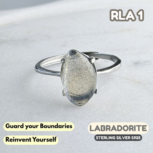 Labradorite Ring on Sterling Silver S925 | RLA1