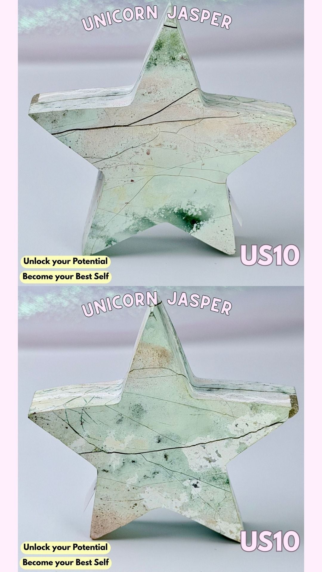 Unicorn Jasper Star Carving | Choose your Own