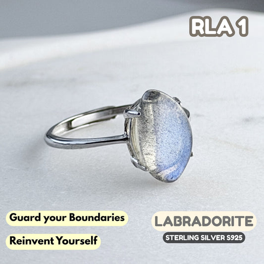 Labradorite Ring on Sterling Silver S925 | RLA1
