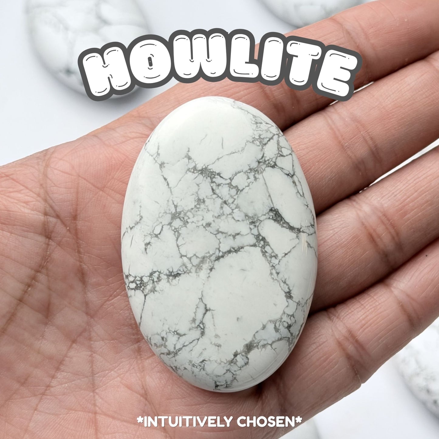 Howlite Palm Stone | Intuitively Chosen