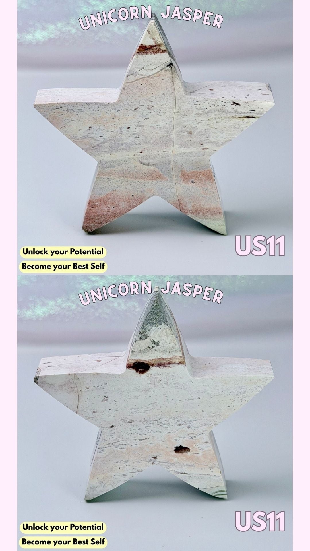 Unicorn Jasper Star Carving | Choose your Own