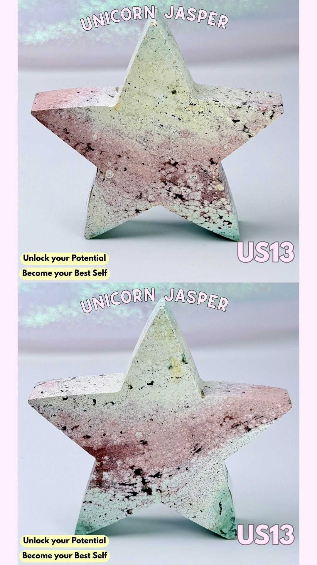 Unicorn Jasper Star Carving | Choose your Own