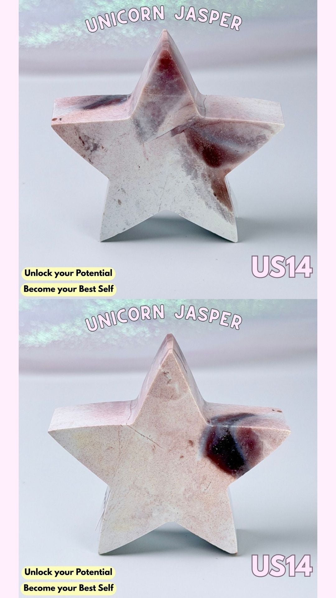 Unicorn Jasper Star Carving | Choose your Own