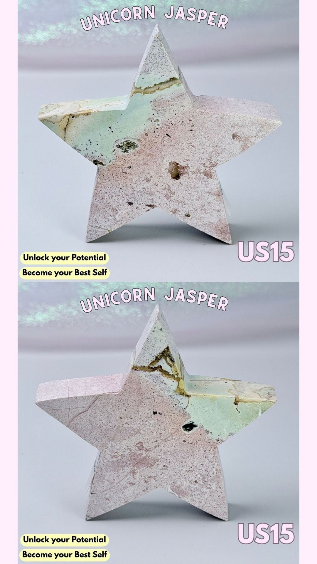 Unicorn Jasper Star Carving | Choose your Own