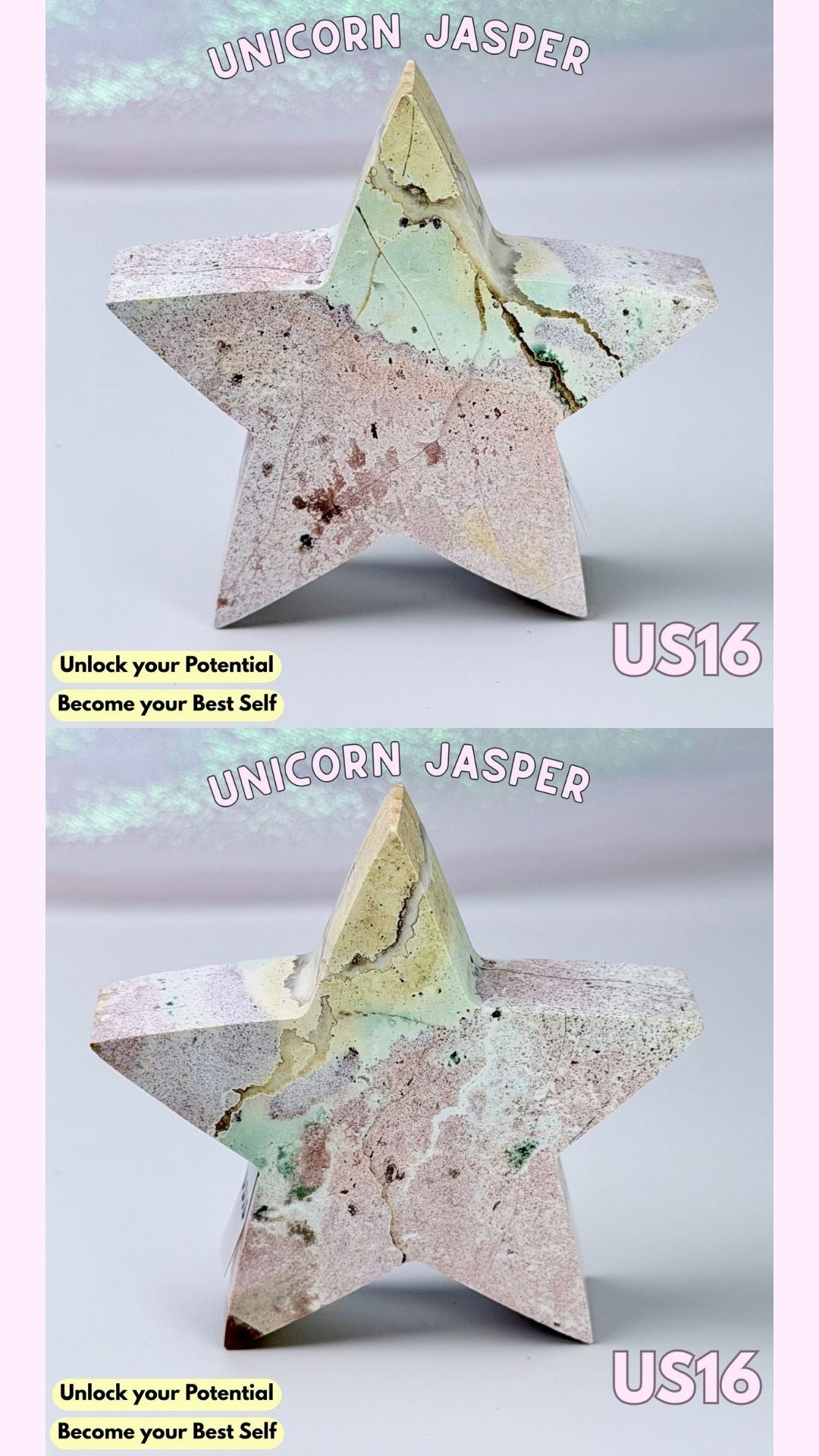 Unicorn Jasper Star Carving | Choose your Own