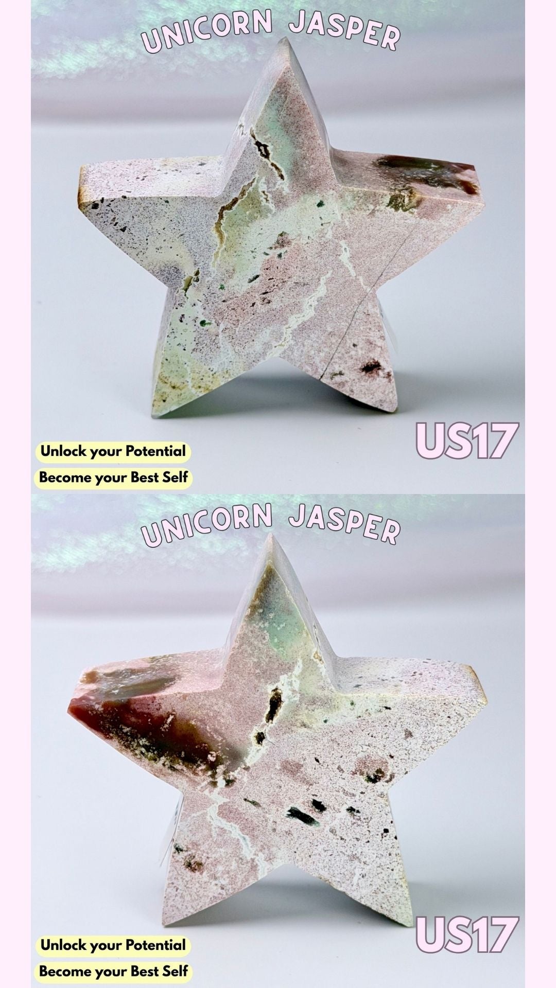 Unicorn Jasper Star Carving | Choose your Own