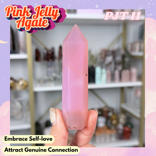 Pink Jelly Agate Tower (Color-Enhanced Crystal) | PJT11