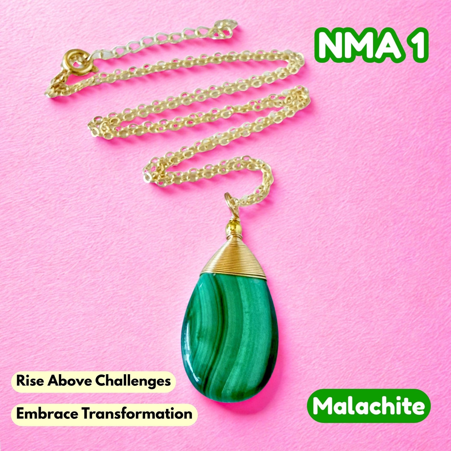 Malachite Teardrop Pendant | NMA1