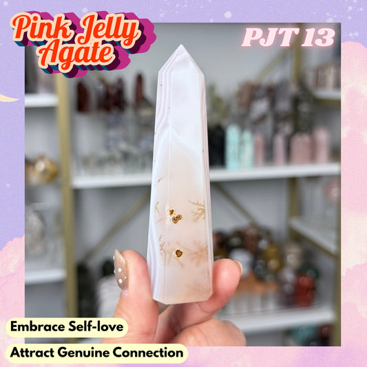 Pink Jelly Agate Tower (Color-Enhanced Crystal) | PJT13