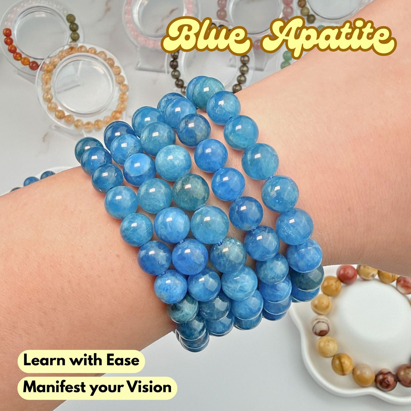 Blue Apatite 8mm Bracelet