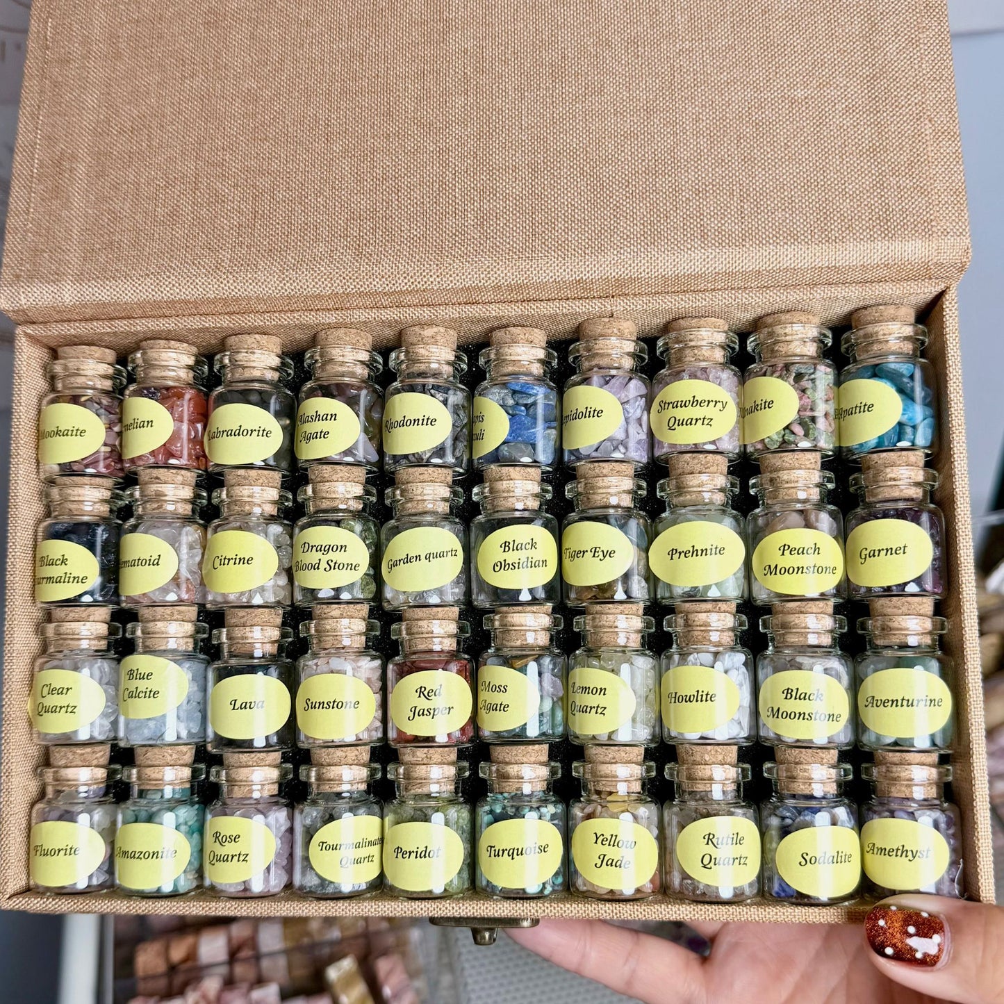 Assorted Natural Crystal Chip Mini Bottles Gift Set
