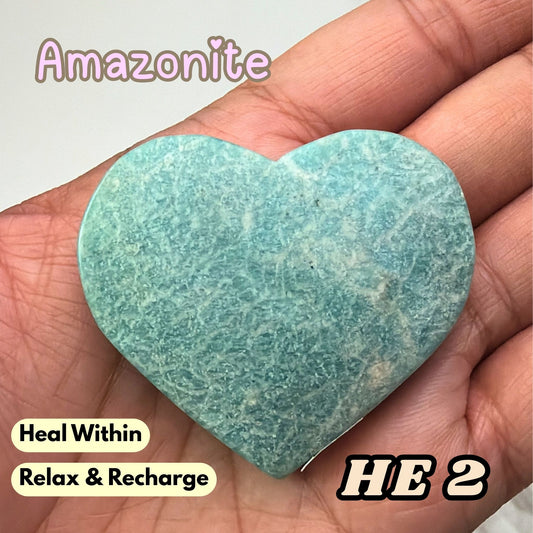 Amazonite Heart Crystal Carving | He2