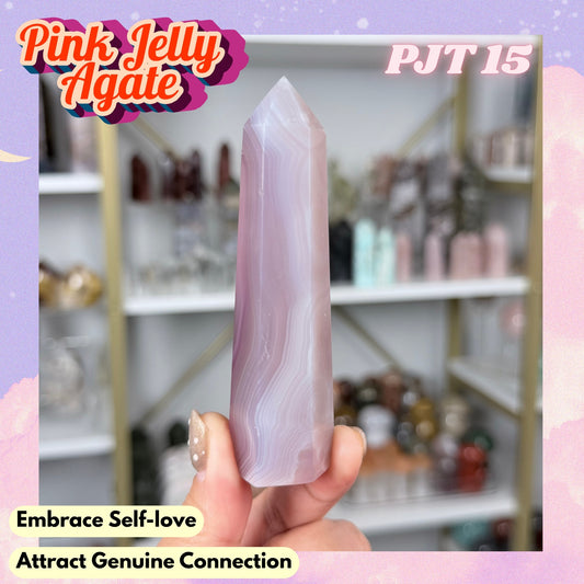 Pink Jelly Agate Tower (Color-Enhanced Crystal) | PJT15