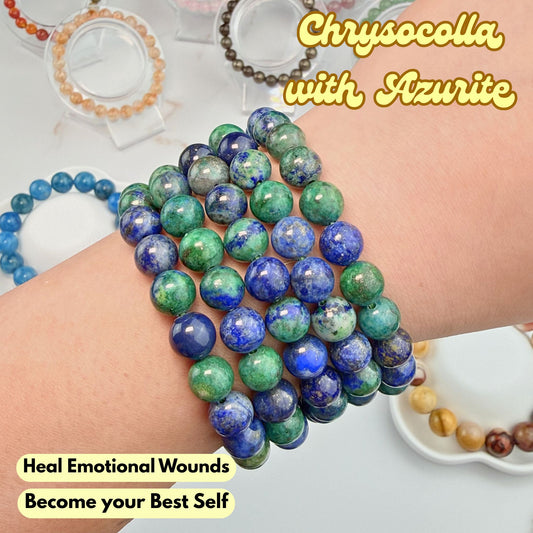 Chrysocolla Azurite 8mm Bracelet