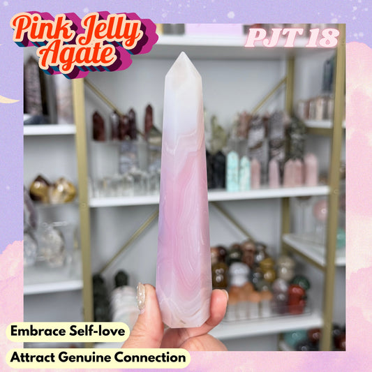 Pink Jelly Agate Tower (Color-Enhanced Crystal) | PJT18
