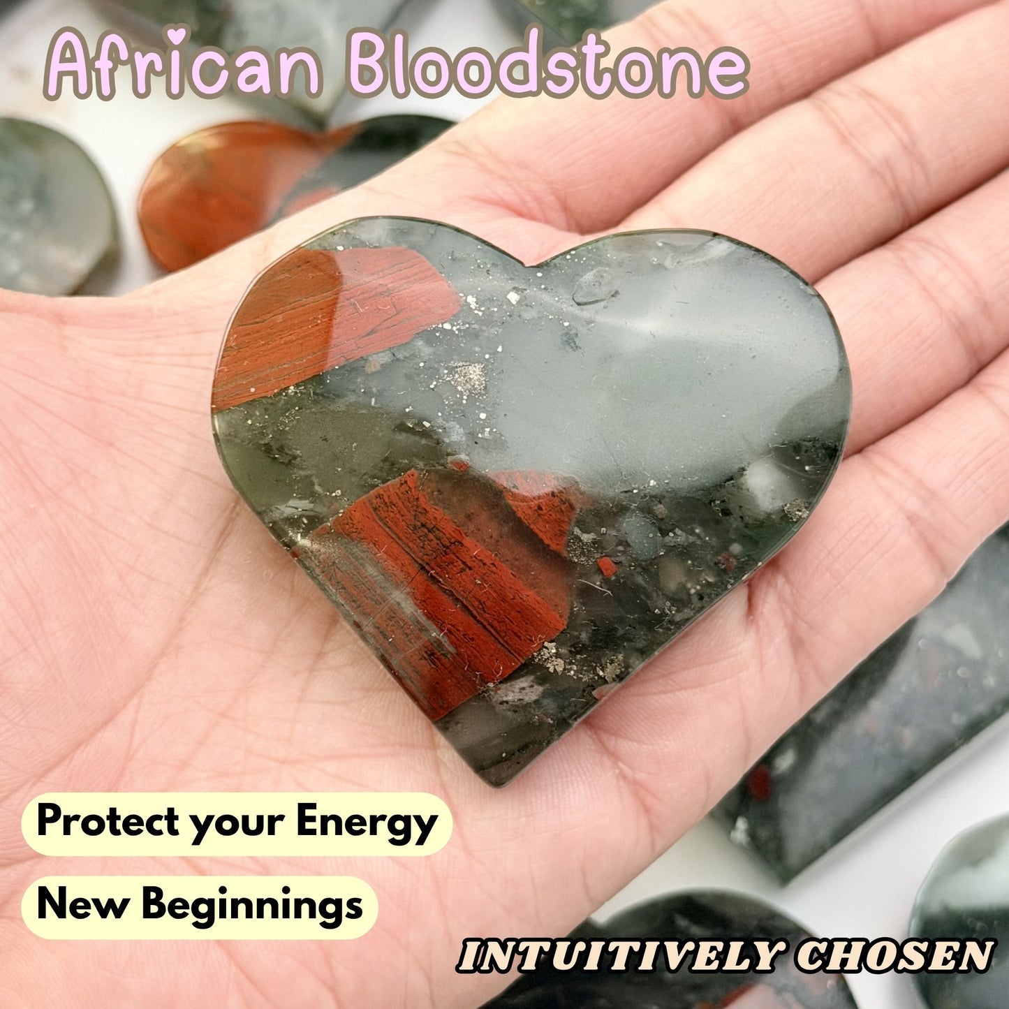 African Bloodstone Heart | Intuitively Chosen