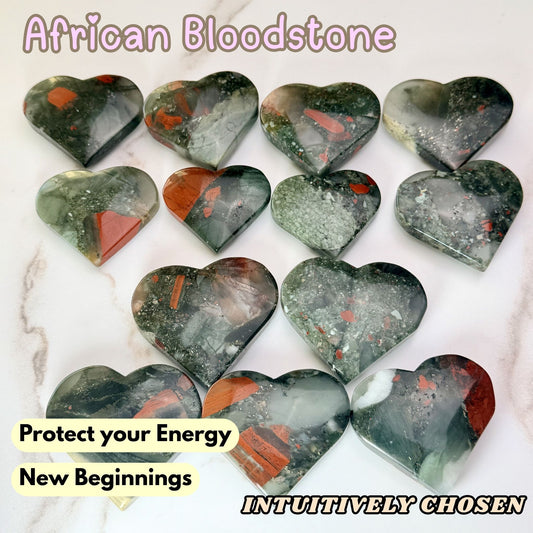 African Bloodstone Heart | Intuitively Chosen