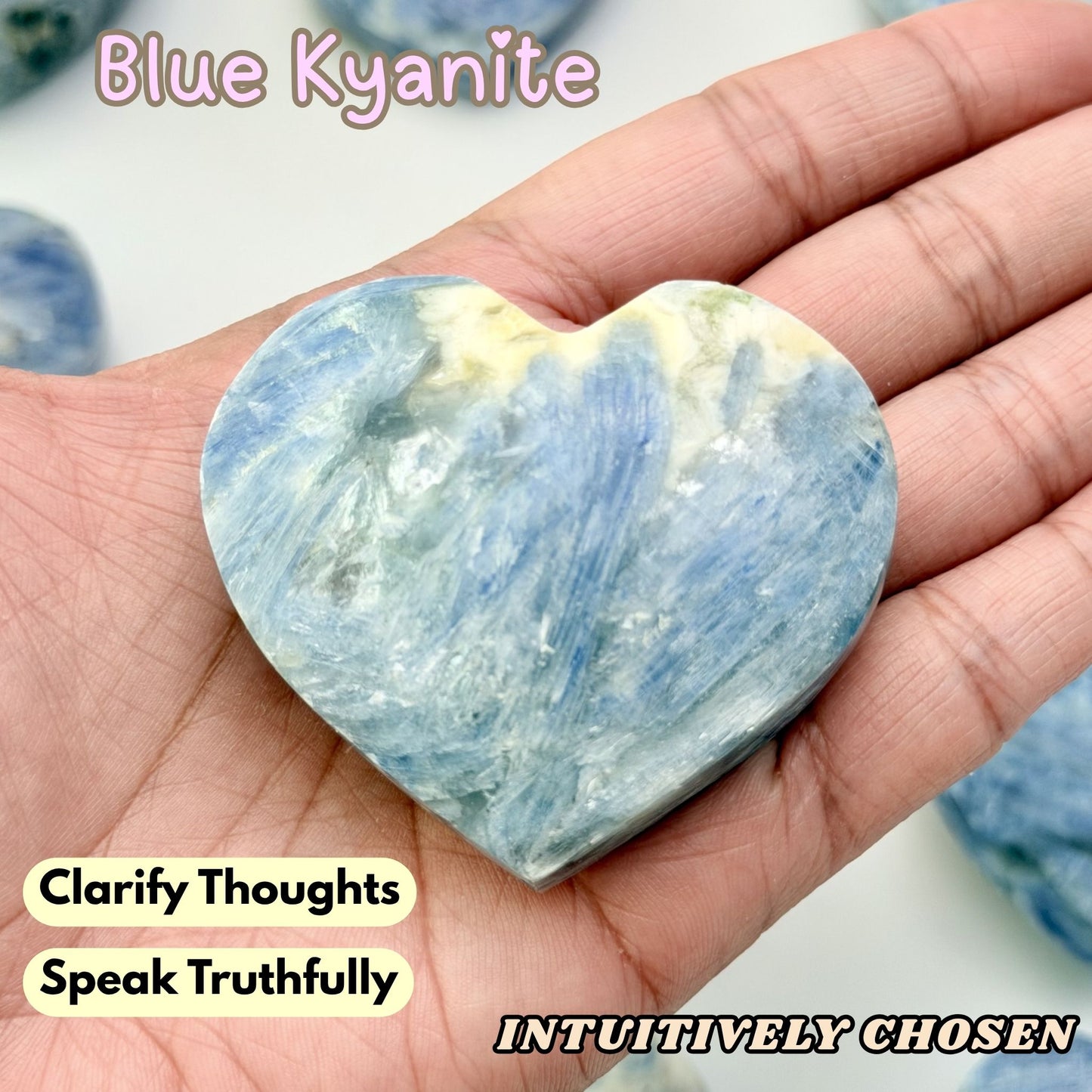 Blue Kyanite Heart | Intuitively Chosen