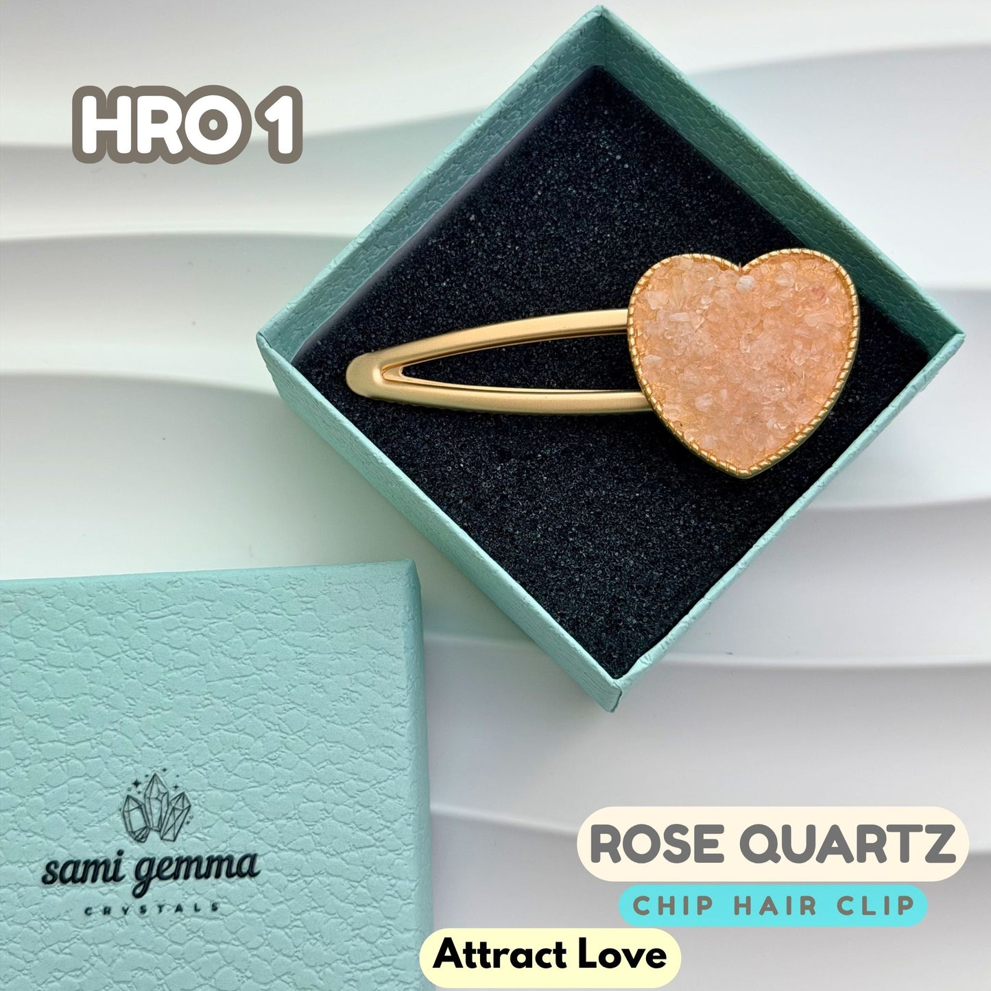 Rose Quartz Hair Clip | HRO1