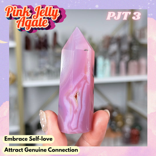 Pink Jelly Agate Tower (Color-Enhanced Crystal) | PJT3