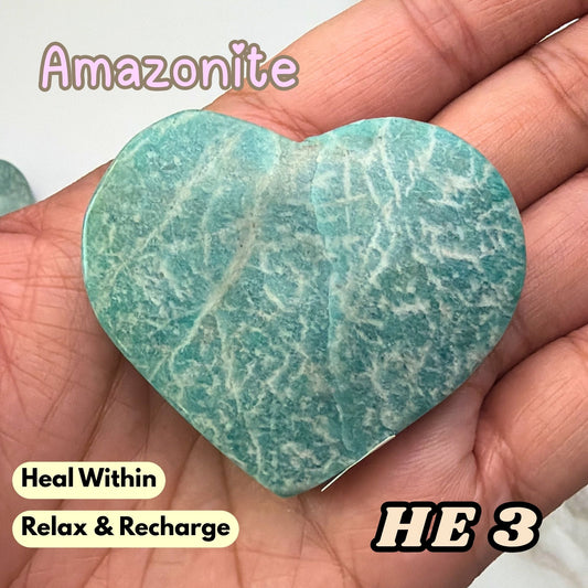 Amazonite Heart Crystal Carving | He3
