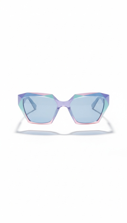 Icy Blue Geometric Sunglasses