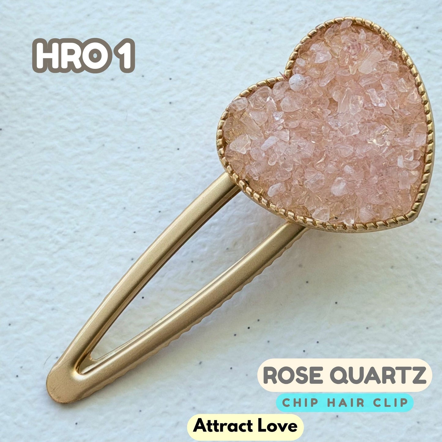 Rose Quartz Hair Clip | HRO1
