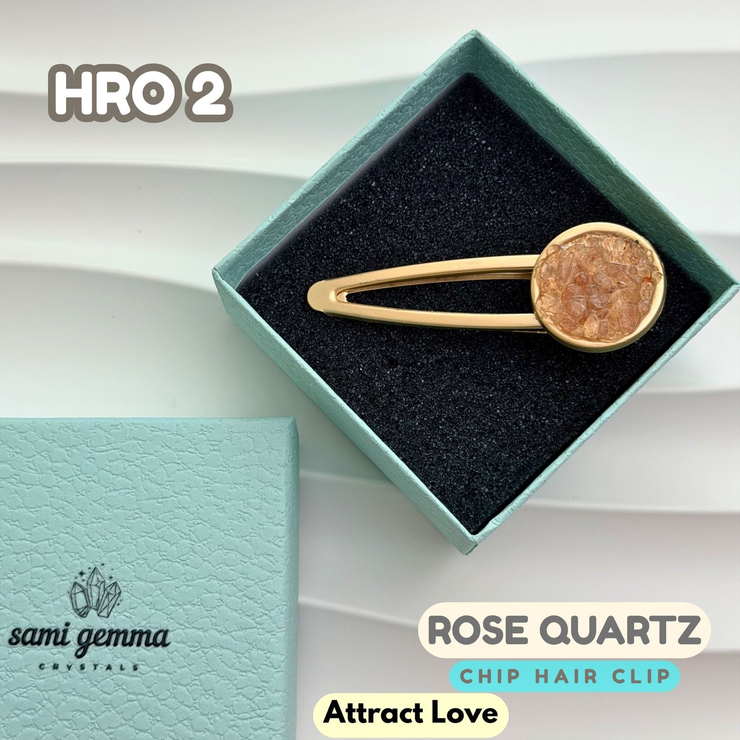 Rose Quartz Hair Clip | HRO2