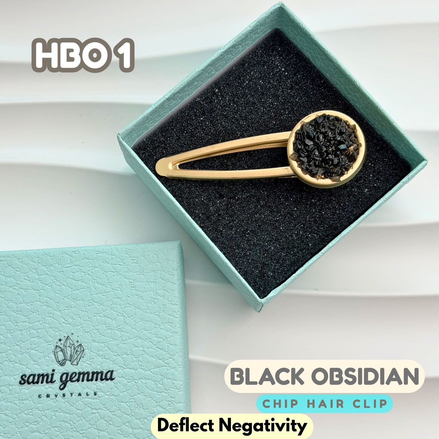 Black Obsidian Hair Clip | HBO1