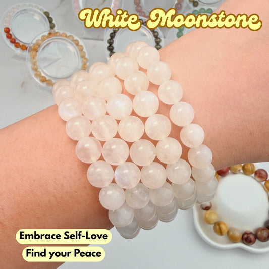 White Moonstone 8mm Bracelet