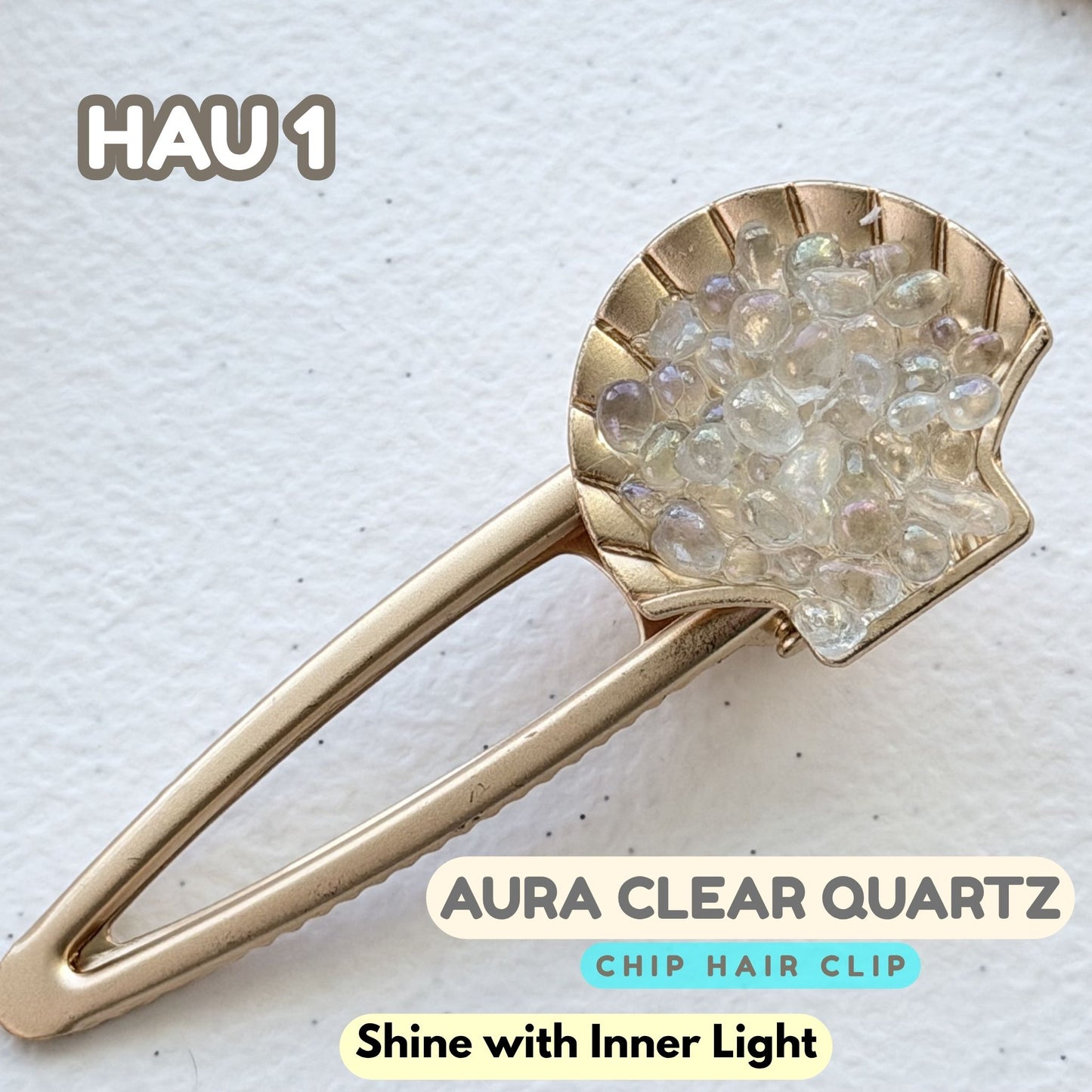 Aura Clear Quartz Hair Clip | HAU1