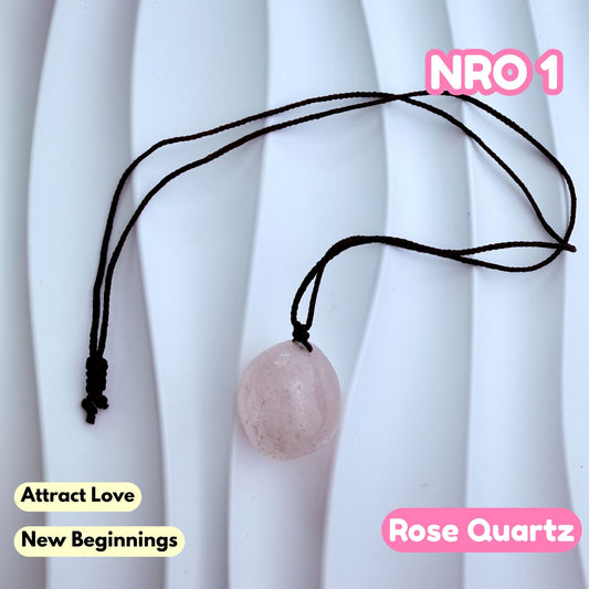 Rose Quartz Pendant drilled on Cord | NRO1