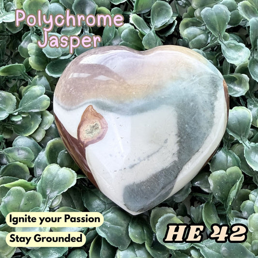 Polychrome Jasper Heart Crystal Carving | He 42