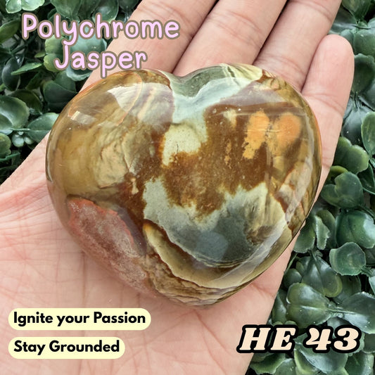 Polychrome Jasper Heart Crystal Carving | He 43