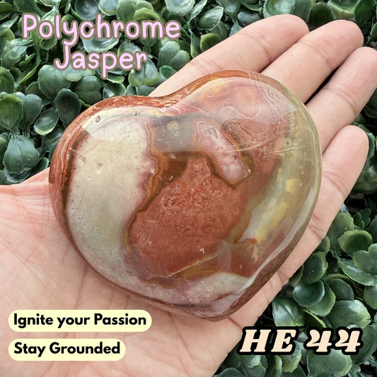 Polychrome Jasper Heart Crystal Carving | He 44