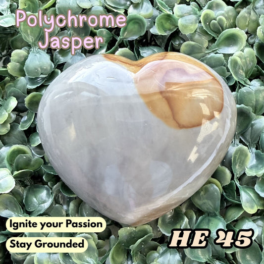 Polychrome Jasper Heart Crystal Carving | He 45