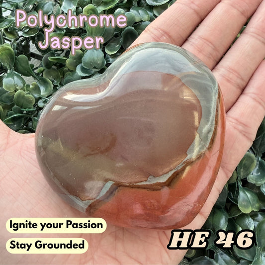 Polychrome Jasper Heart Crystal Carving | He 46