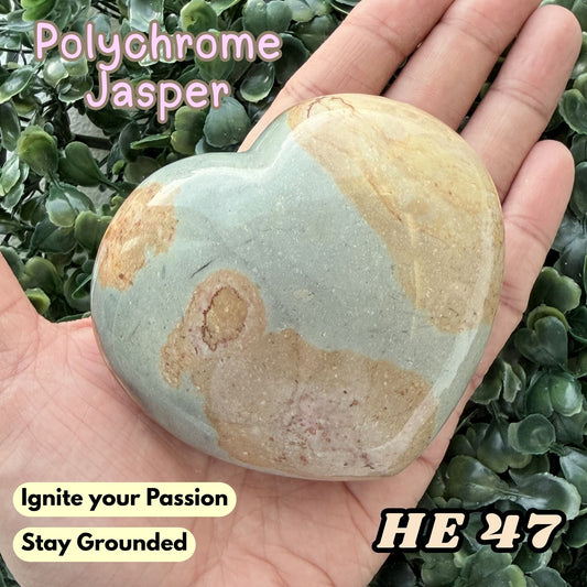 Polychrome Jasper Heart Crystal Carving | He 47