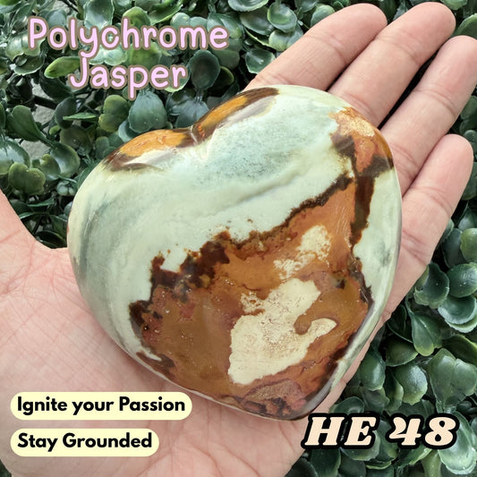 Polychrome Jasper Heart Crystal Carving | He 48