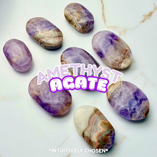 Amethyst Agate Palm Stone | Intuitively Chosen