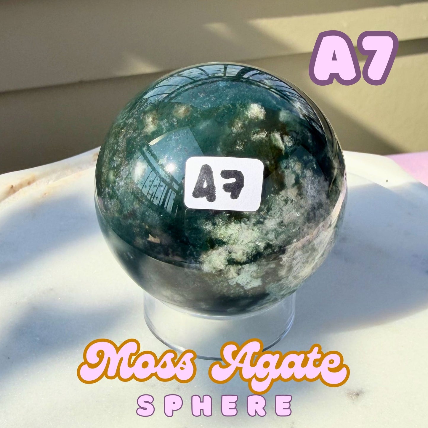 Moss Agate Sphere | A7